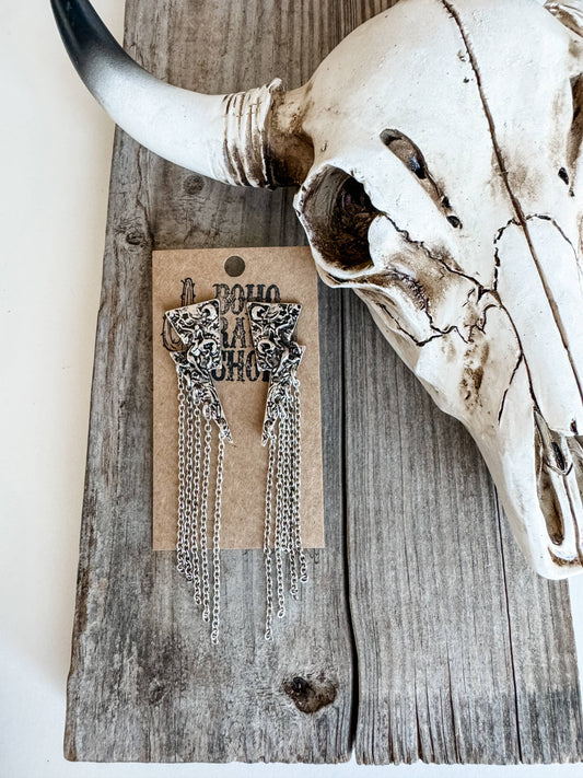 Western Thunder Tassel Stud Earrings