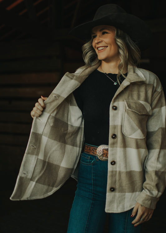 Peyton Plaid Button Down Jacket