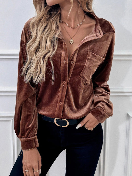 Sierra Velvet Button Up