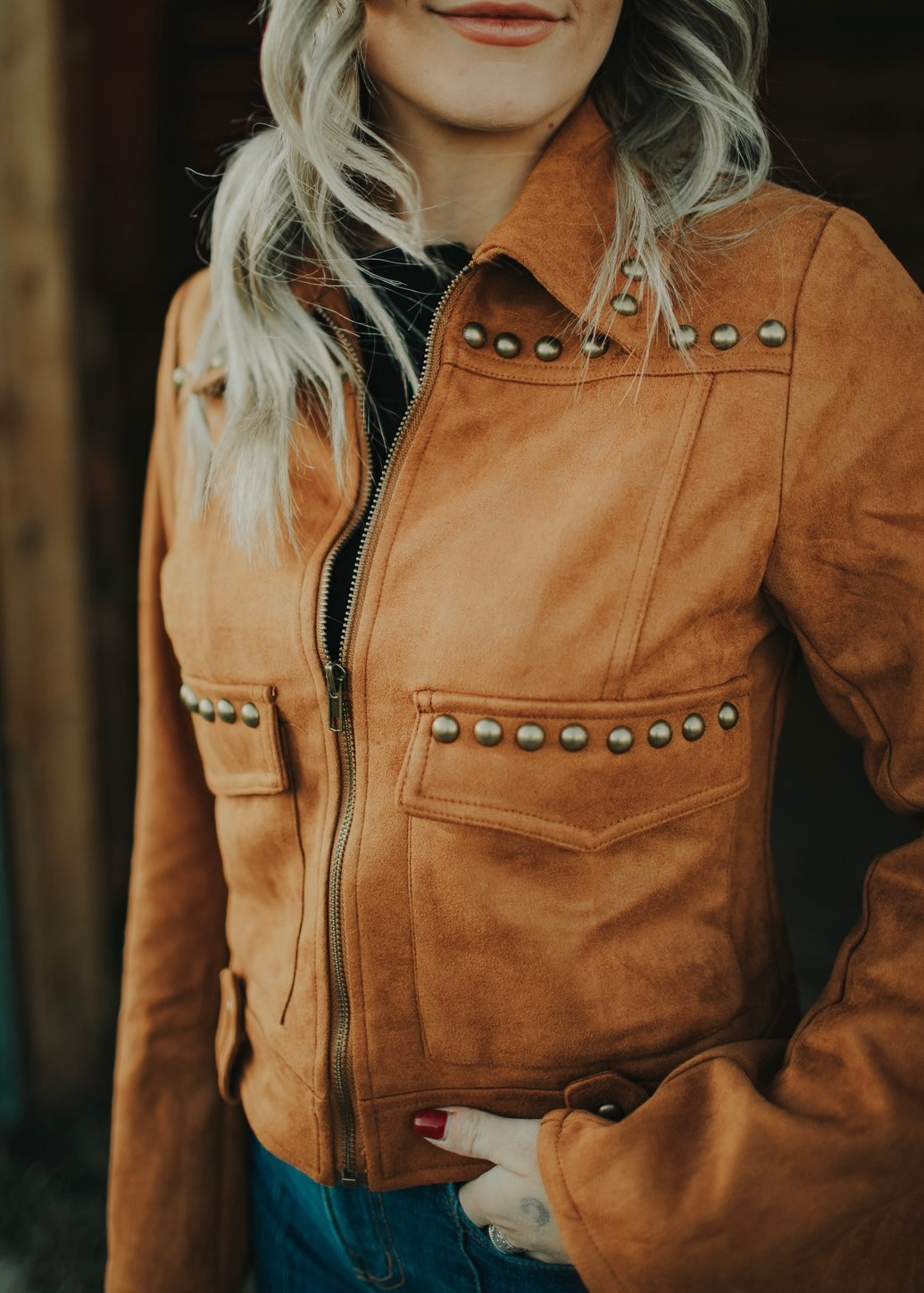 Sienna Suede Studded Jacket