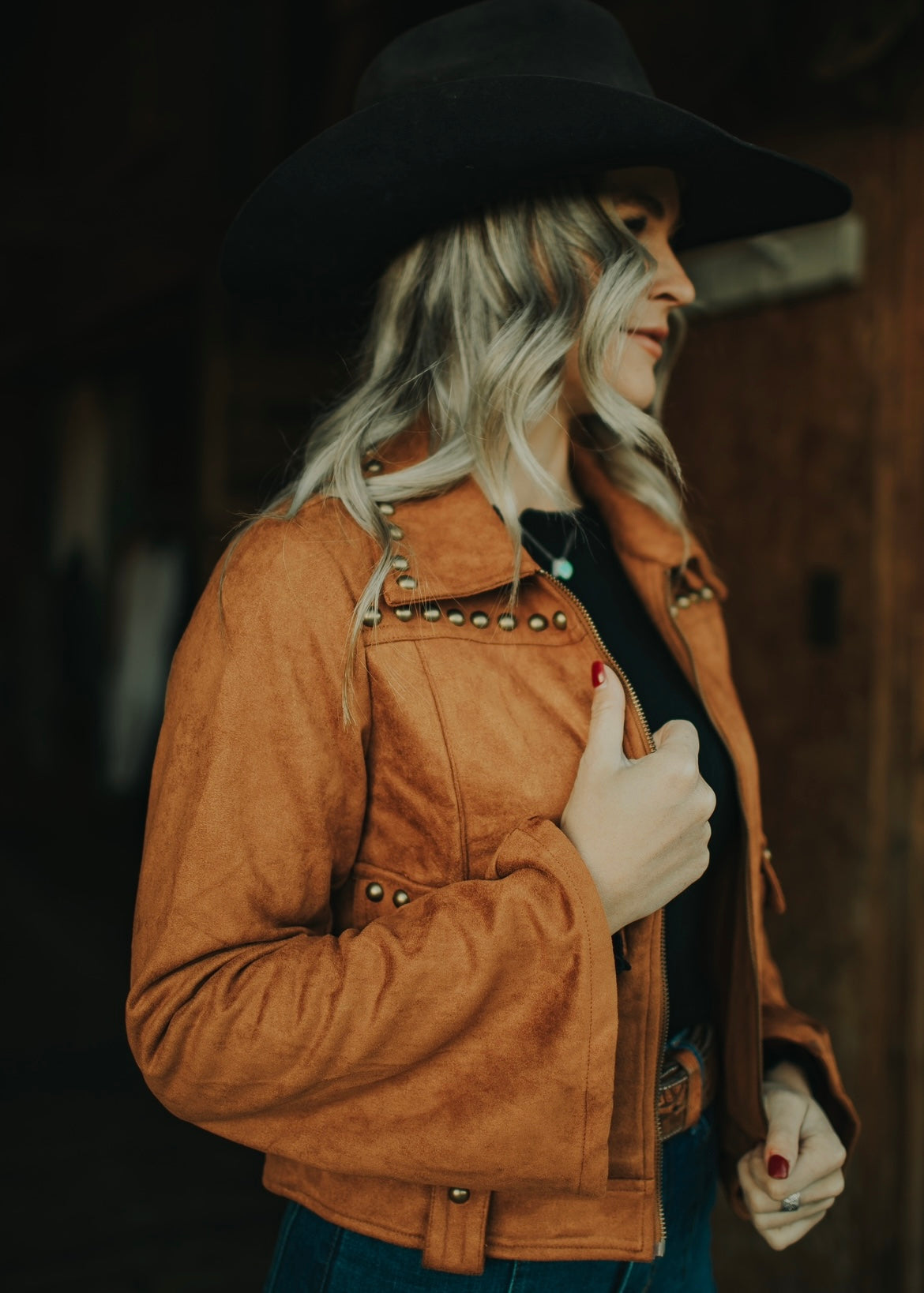 Sienna Suede Studded Jacket