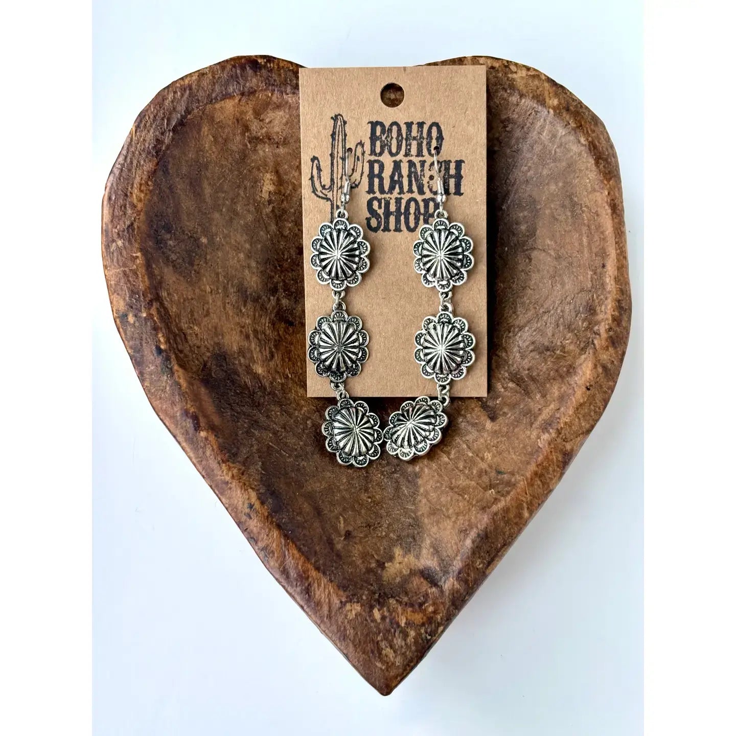 3 Tier Concho Drop Earrings