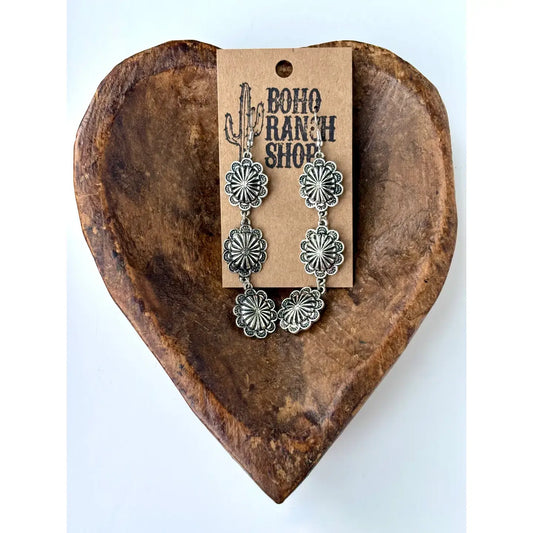 3 Tier Concho Drop Earrings