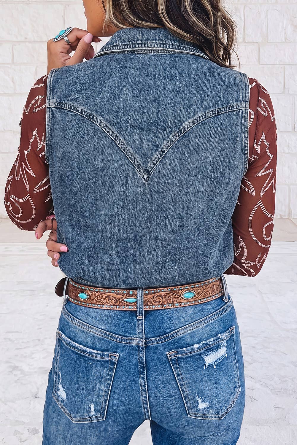Rodeo Nights Snap-Front Denim Vest
