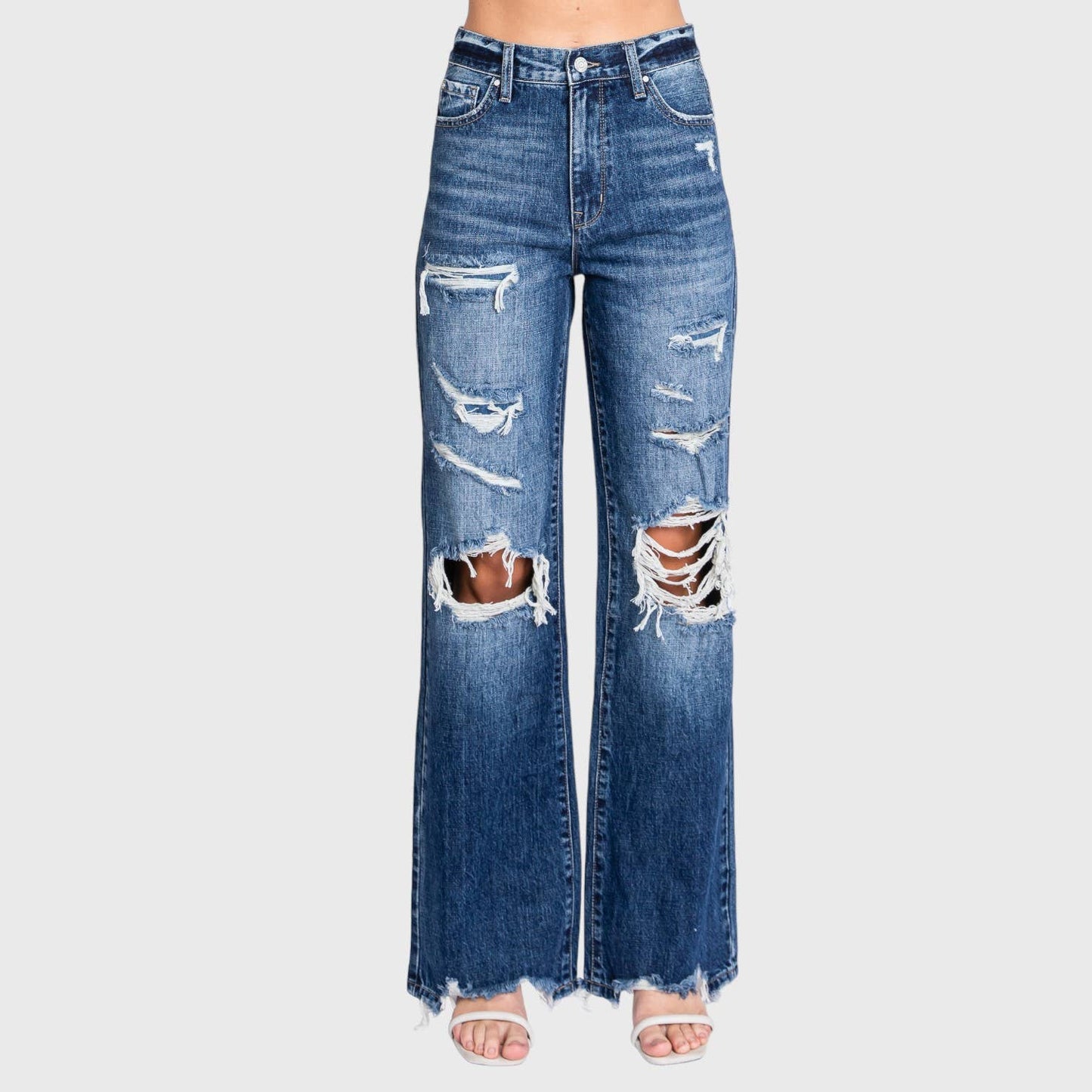 Lainey High Rise Distressed Jeans